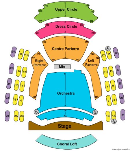 Chan Centre for the Performing Arts seating plan
