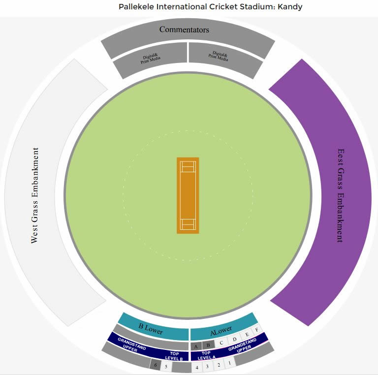 Pallekele International Cricket Stadium seating plan
