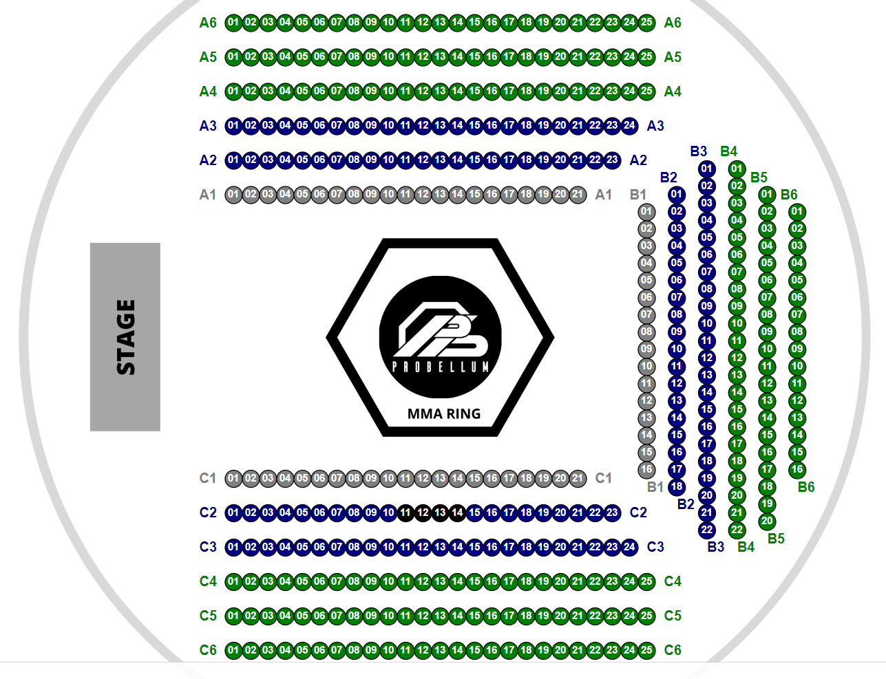 The Rotunda at Caesars Palace Bluewaters seating plan