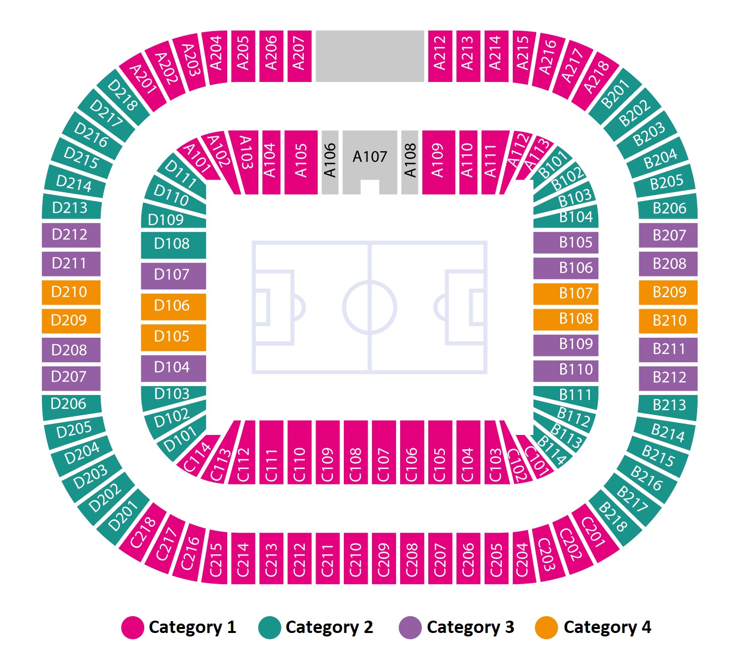Gazprom Arena seating plan