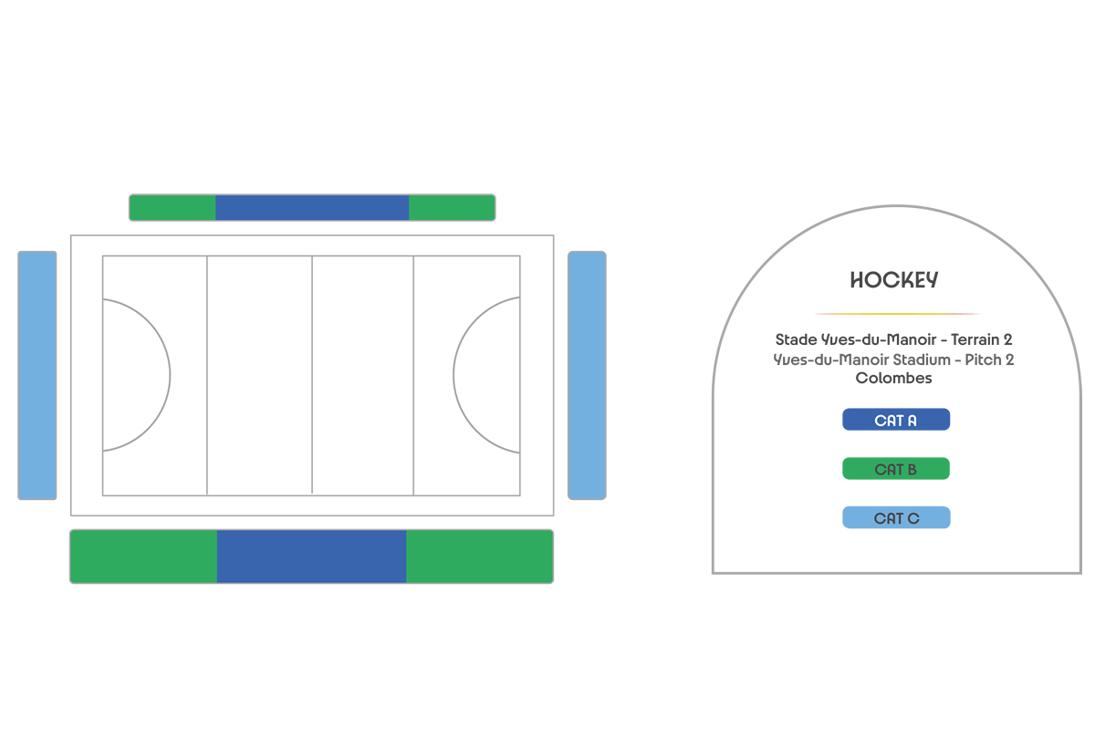 Yves du Manoir Stadium   Pitch 2 Hockey seating plan