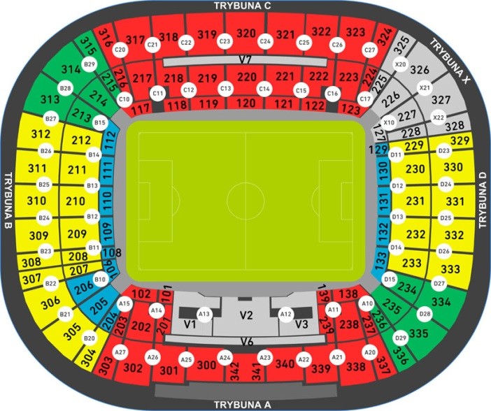Wrocław Stadium seating plan