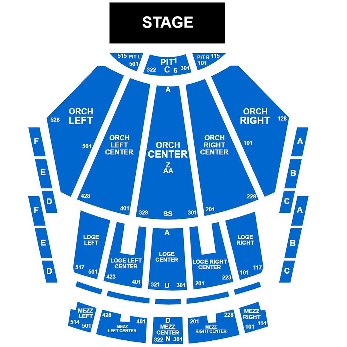 Peacock Theater seating plan